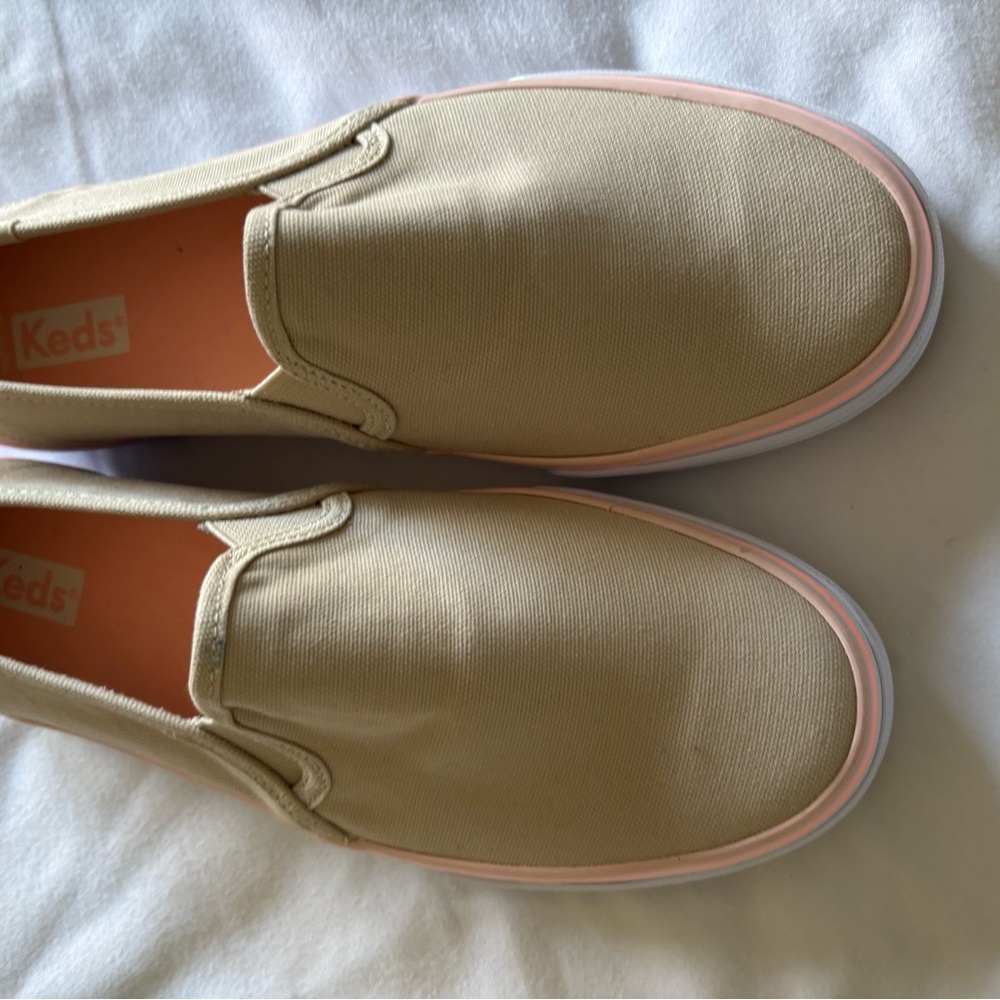 Keds Cream Canvas Slip-Ons Brand new without tags